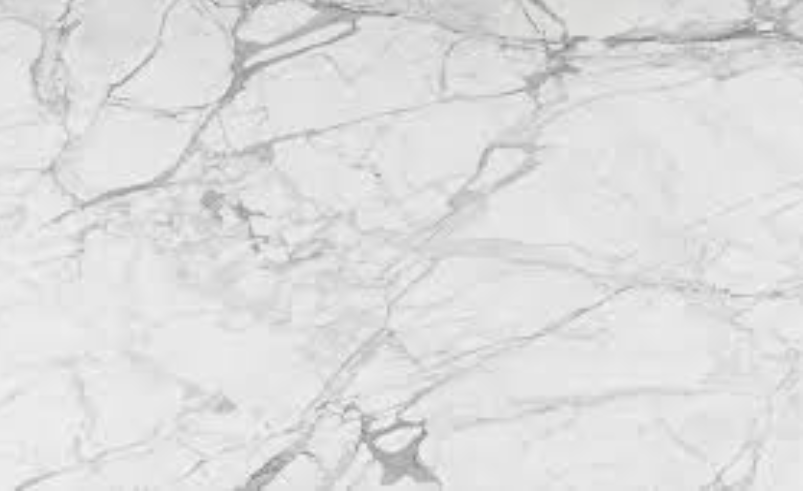 Italian Statuario marble slab with bold grey veining on a white background